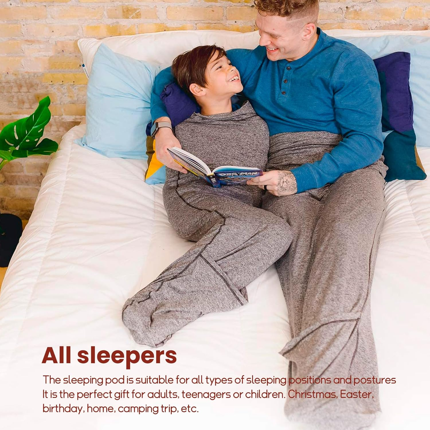 Emesak Compression Sleep Sack, Ultra-Light Wearable Blanket for Enhanced Comfort, Stress & Anxiety Relief, Lightweight Gravity Blanket for Adults - Grey image number 2