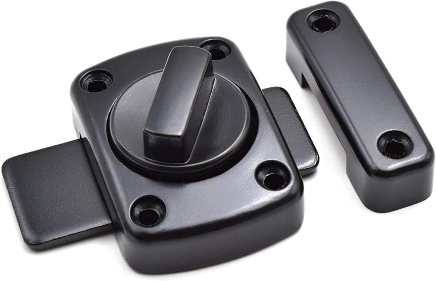 SNOKAY Inner Door Latch Lock Slide Lock, Bolts Bedroom Door Lock Door Reinforcement Lock, Bathroom Gate Latch Single Door Safety Locks for Doors, Suitable for Pet Door Lock, Windows (Black) image number 1