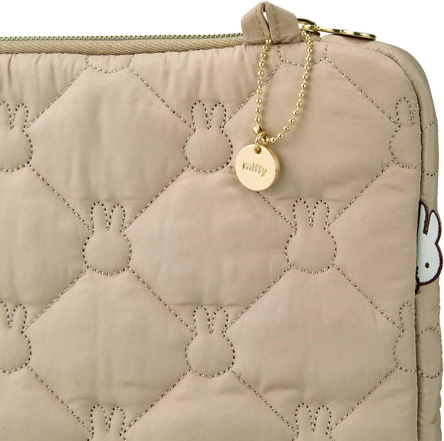 Hapitas Quilted Flat Pouch, Miffy, Stylish, Lightweight, Quilted Flat Pouch, Period, Sold - Gray image number 2