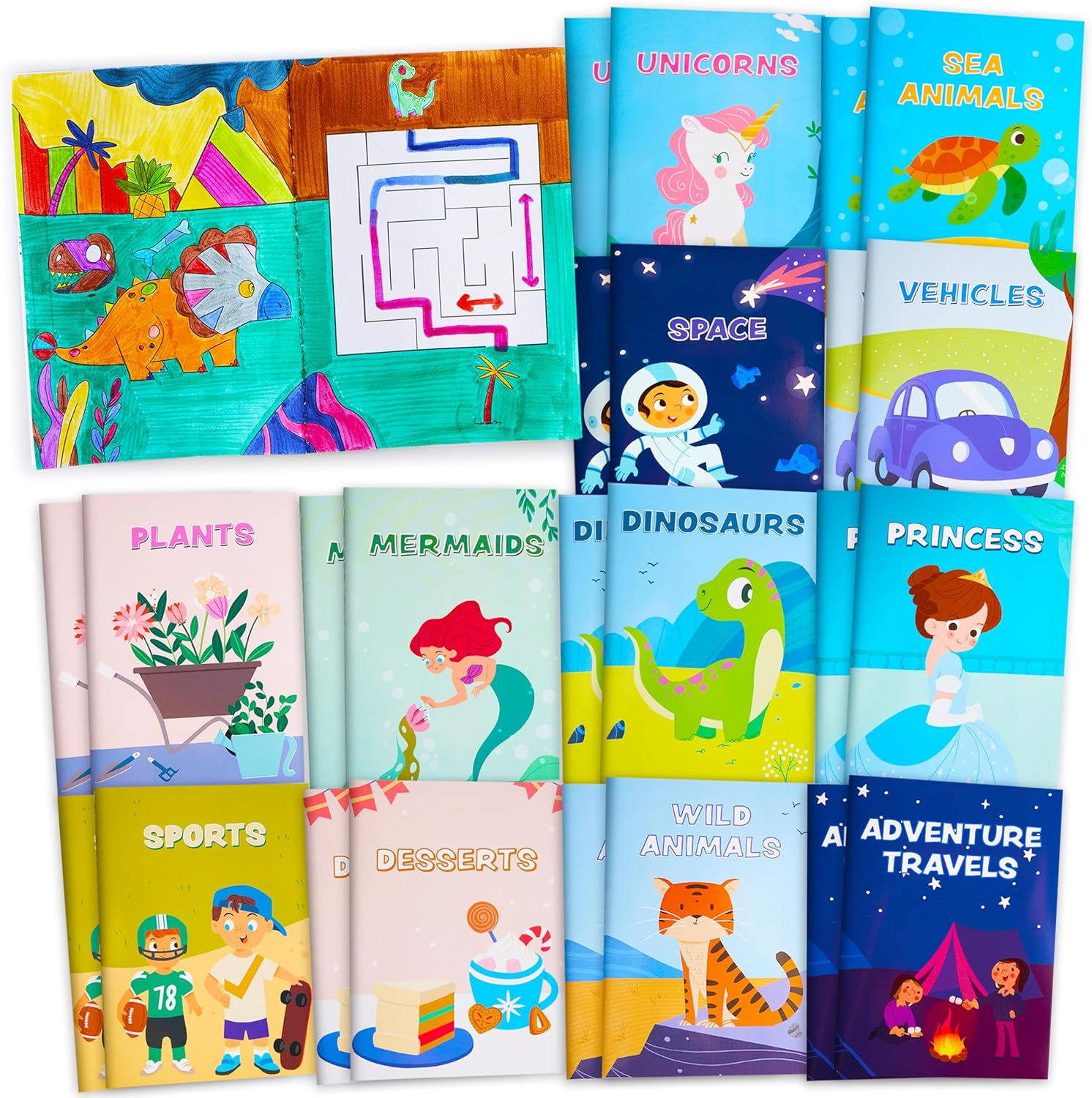 JOYIN 24 Pieces Mix Colouring Books for Children Aged 4-8, Bulk Mini Colouring Activity Books for Party Favours Birthday Party Gifts, Classroom Goodie Bags Stuffers Travel Boys Girls