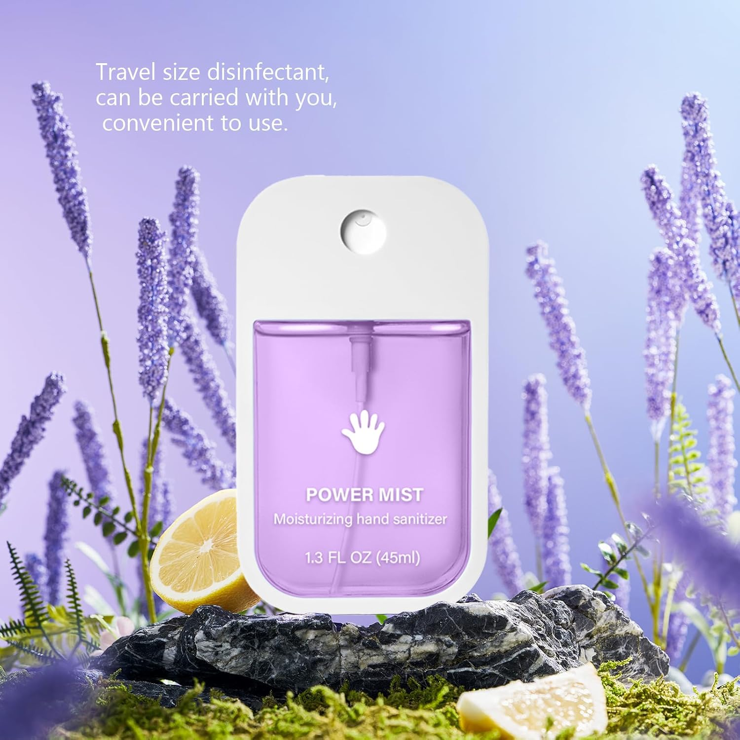 Power Mist Hydrating Hand Sanitizer Spray, 4-Pack (Lavender, Aloe Vera, Vanilla,Odorless), Quick Dry Mini Hand Sanitizer Spray for Clean Your Hands,600-Sprays (1.6 Fl Oz/Pack) (4-Pack) image number 6