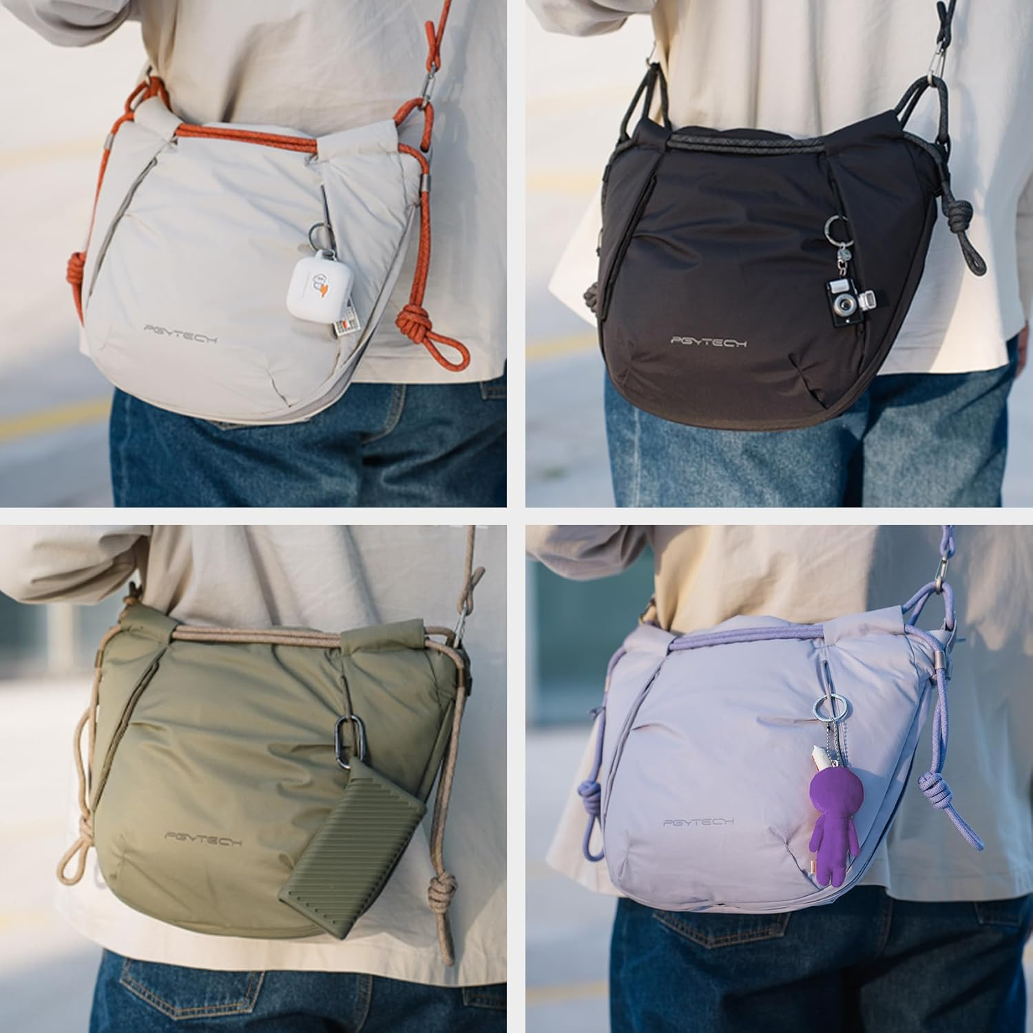 PGYTECH Onego Rope Strap Camera Bag &ndash; Multifunctional Shoulder Bag for Urban Photographers. Compact Camera Bag Compatible with Sony/Canon/Nikon/Mirrorless Cameras, Forest - Lilac image number 3