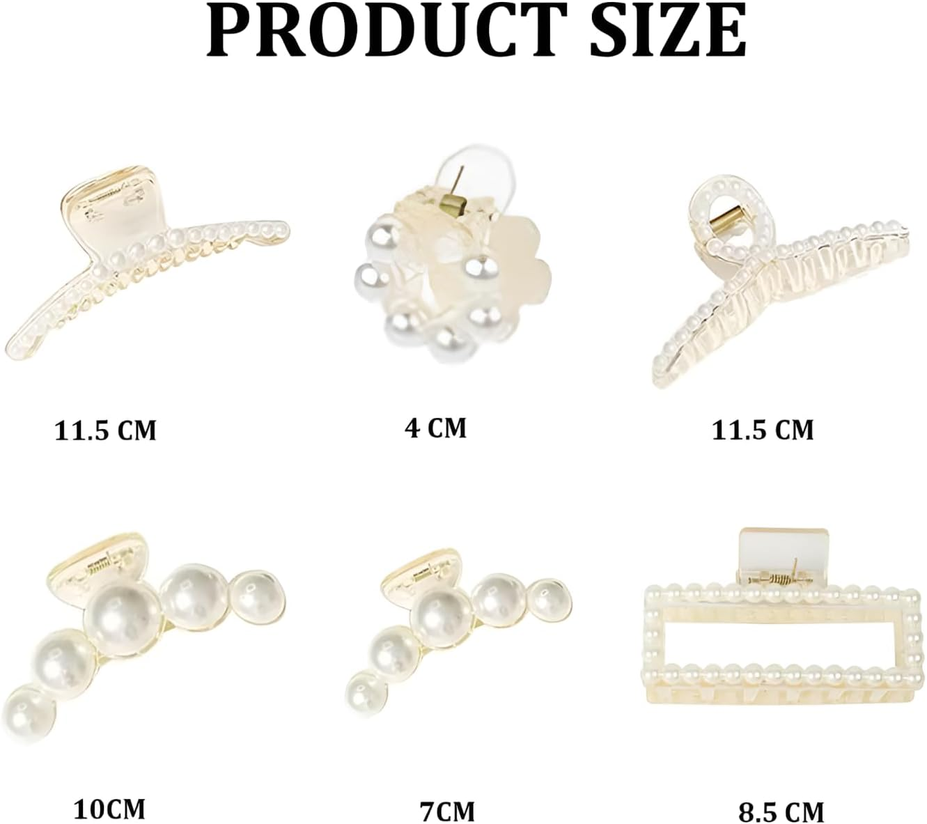 Sdhgerh Set of 6 Pearl Hair Clips Elegant Hair Clips for Thick Thin Hair Charming Hair Accessories Women Girls Large Small image number 2