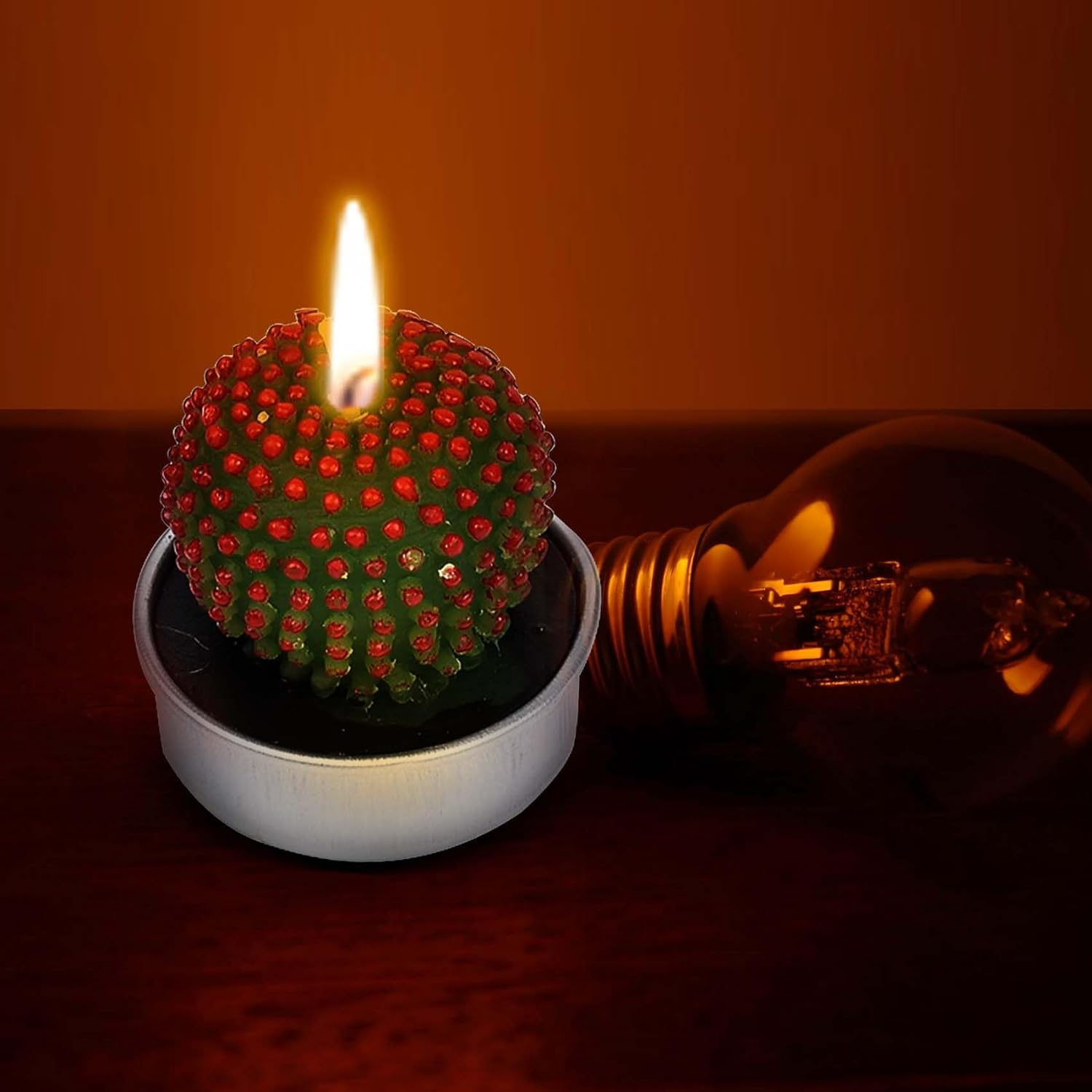 Succulents Candle Set, Small Succulents Aesthetic Candles, Fun Candles Cute Gifts for Women, Plant Lovers, Cactus Blossom Candle for Birthday Garden Theme Party Decorations