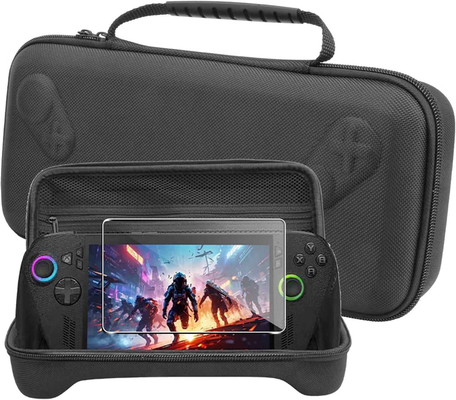 FDHYFGDY H&uuml;lle F&uuml;r ROG Xbox Ally X/ROG Xbox Ally + 1X Schutzfolie, [Sto&szlig;fest] Harte Schutzh&uuml;lle Handheld Tasche Case, Tragetasche Case, Reisefreundlich-Schwarz image number 3