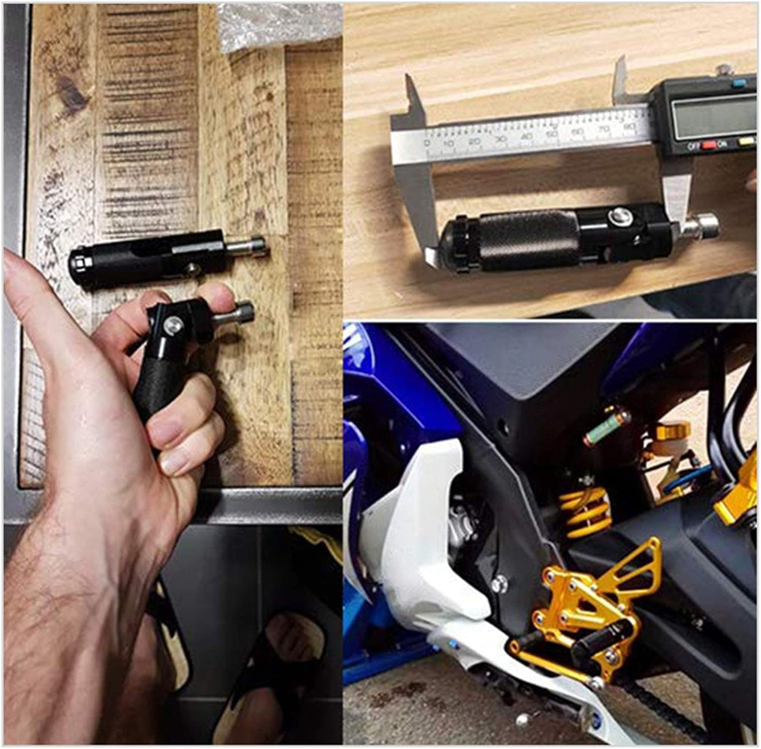 Foot Peg Foot Rest 2 Pieces of Black CNC Aluminum Alloy Universal Motorcycle Motorcycle Bicycle Folding Footrest Footrest Foot Nail Pedal Set Parts image number 2