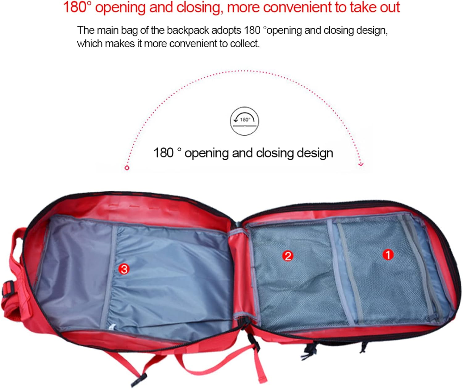 Camping Hiking Backpacks 45L,Tactical Backpack Large 3 Days Tactical Backpack Heavy Duty Backpack Molle Army Assault Pack for Hunting Trekking Camping Other Outdoor Activities,Purple - Acu image number 3