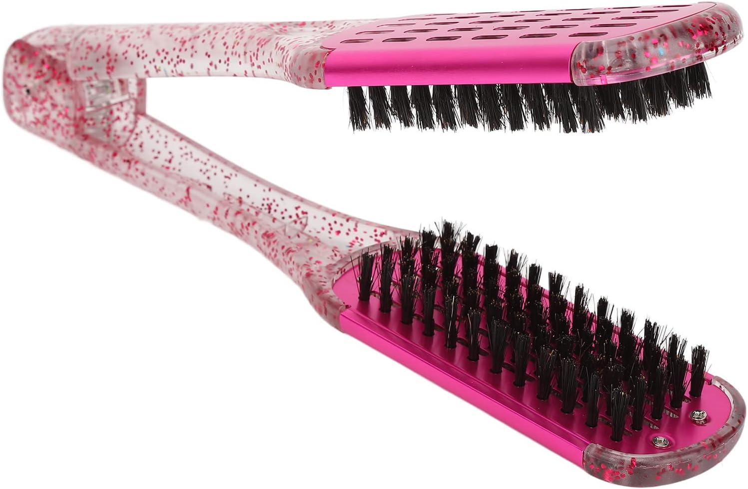 Straightening Clip Brush, Salon Safe Double-Sided ABS Hair Straightening Brush for Women image number 4