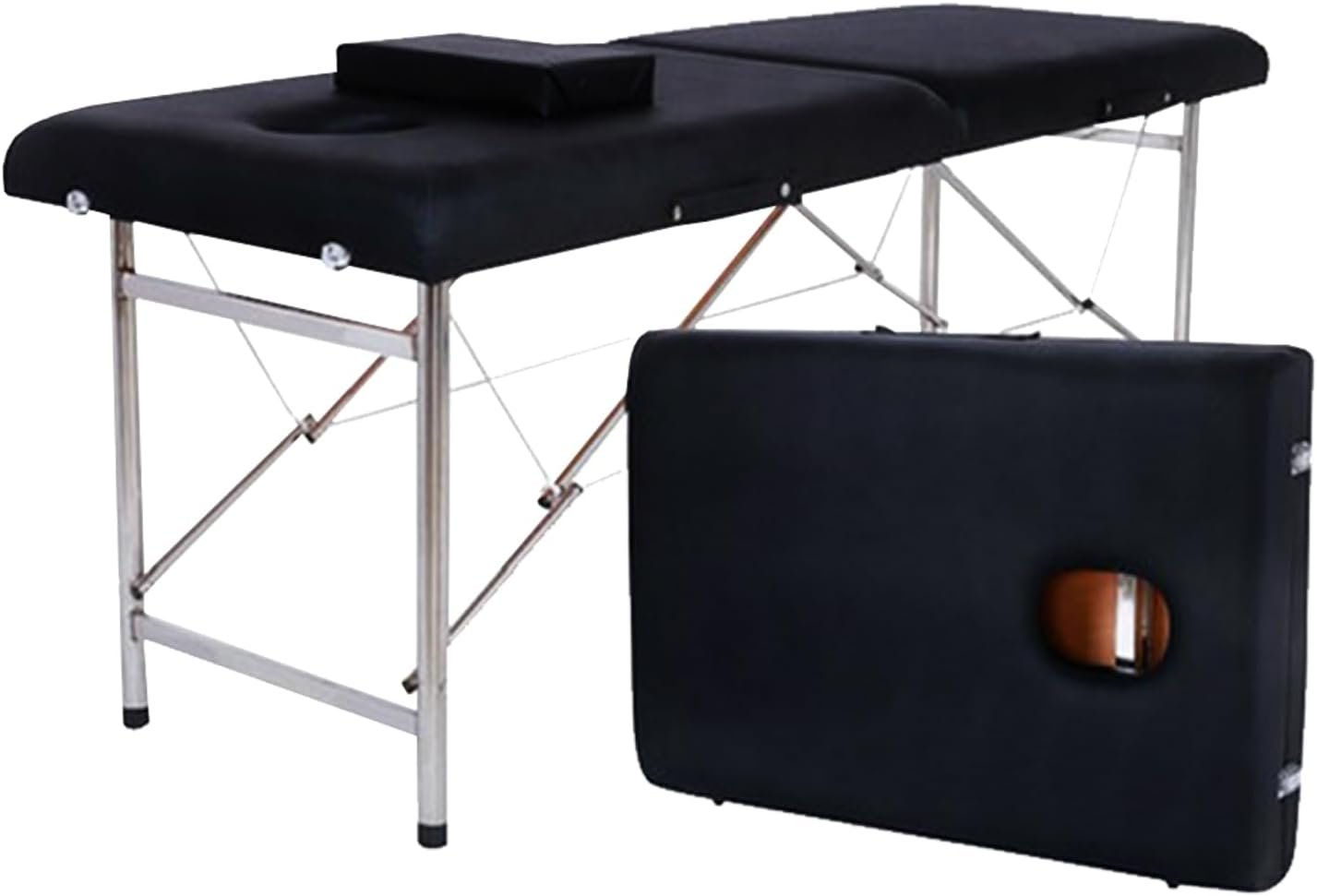 PORIYA Portable 2-Fold Beauty Bed with Adjustable Backrest and Legrest - Ideal for Salon and Home Use image number 4
