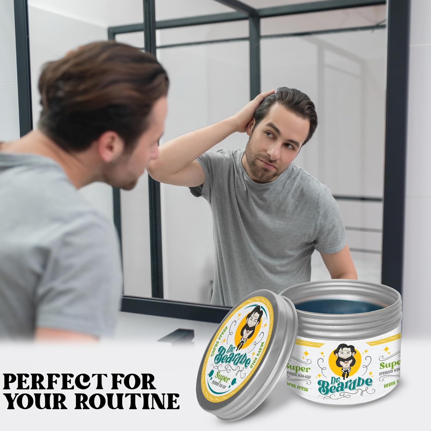 BEARDBE Super Strong Hair Wax for All Hair Types, with Citrus Fragrance and Extra Strong Hold, Intense Shine (Super Strong) image number 2