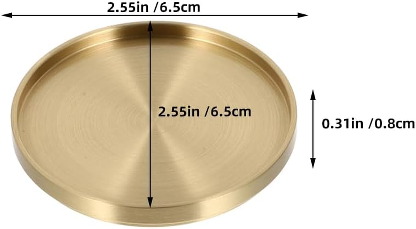 TOPPERFUN 3Pces Brass Tea Holder Pad, 6.5Cm/2.55In Coffee Beverage Insulation Pad, Reusable round Tea Saucer for Office, Home image number 3