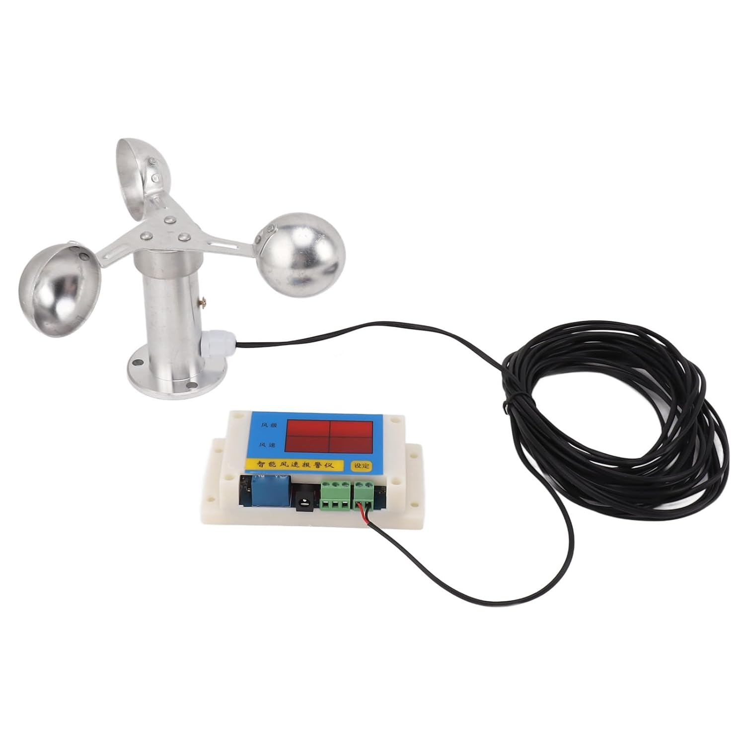 Asixxsix Tower Crane Anemometer, 3 Fan Wind Speed Alarm with LED Display, Wind Speed Measuring Sensor Anemoscope for Power Plant Measurement, Weather Station image number 6