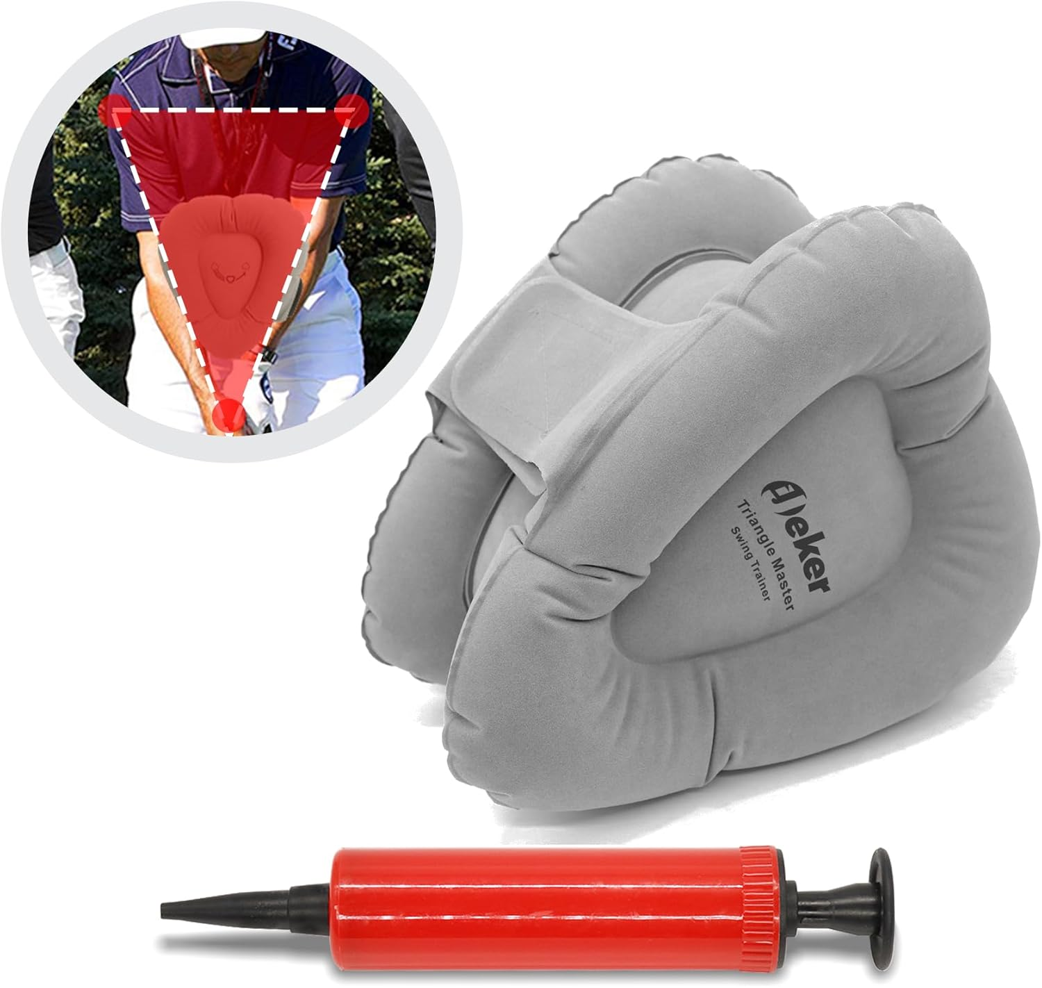 IJEKER Golf Swing Training Aids, Golf Smart Ball, Triangle Master, Posture Correction Practice Trainer Aid with Pump for Beginners and Pros Golfer, Gift Idea image number 2