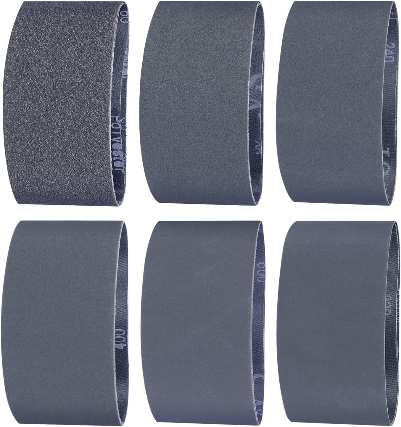 Sruhrak Sanding Belt 100 X 610Mm- 12 Pcs Silicon Carbide Sanding Belts 2 X 60/120/240/400/600/800 Assorted Grits High Performance Silicon Carbide Abrasives for Knife Sharpening and Metalworking