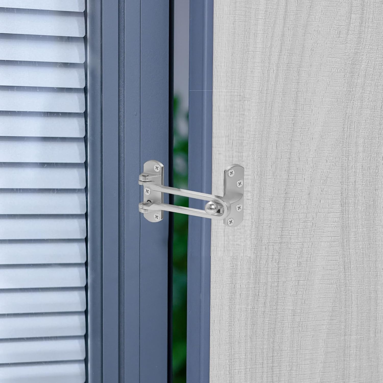 Fsfsdg 2 Pack Latch Guard Clasp Front Door Locks Home Security Door Lock for Swing-In Doors, Hotel Door Latches image number 4