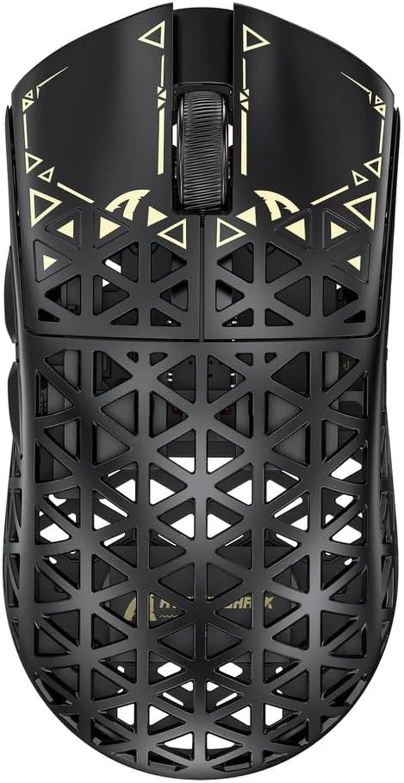 ATTACK SHARK R5 Ultra 8Khz Carbon Fiber Wireless Gaming Mouse with 42000 DPI, 39G Ultra-Lightweight, PAW3950 MAX Sensor, Nordic 52840 Chip, Wired/Bt/2.4Ghz Wirelss Programmable Mice for Pc/Mac (Black)