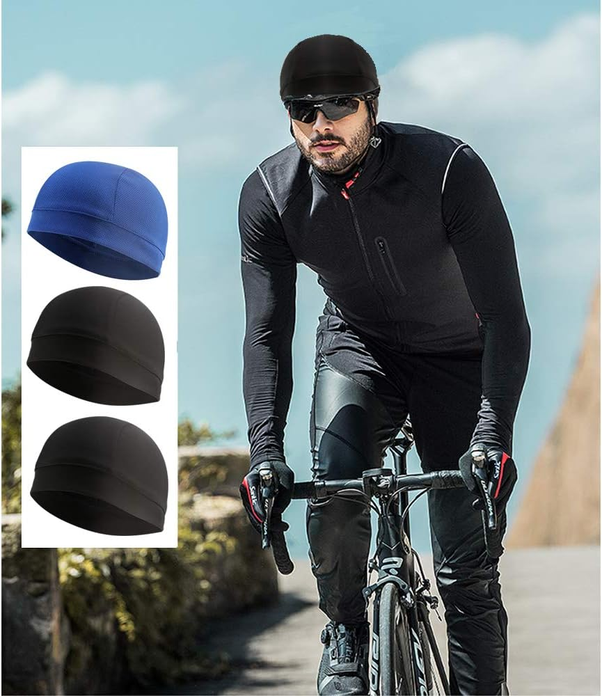 Go-Sport Cooling Skull Cap Helmet Liner Sweat Wicking Cycling Running Hat for Men Women - 2Black,Royal image number 6