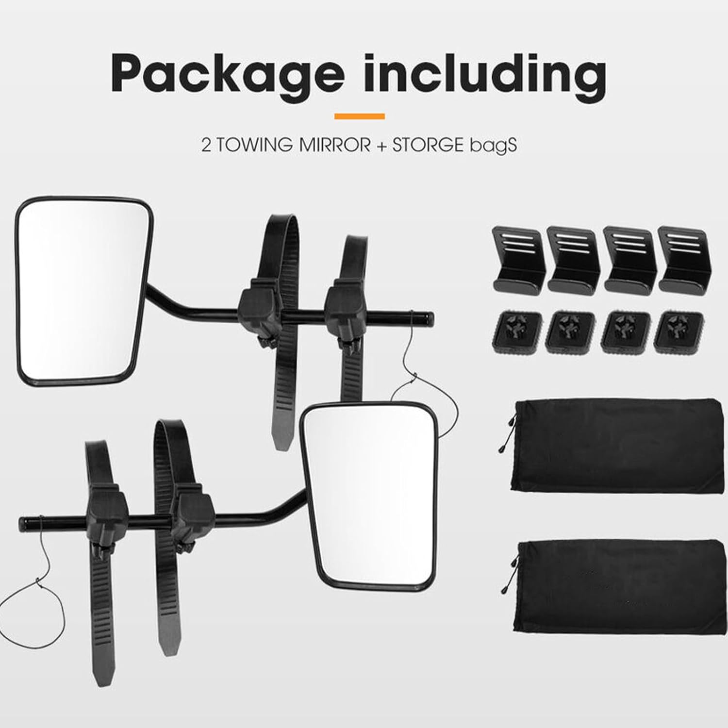 Provecta 1 Pair Caravan Towing Mirrors,Universal Clip-On Truck & RV Trailer Tow Mirrors,Adjustable Rearview Mirrors for Motorhome Vehicle Car RV SUV