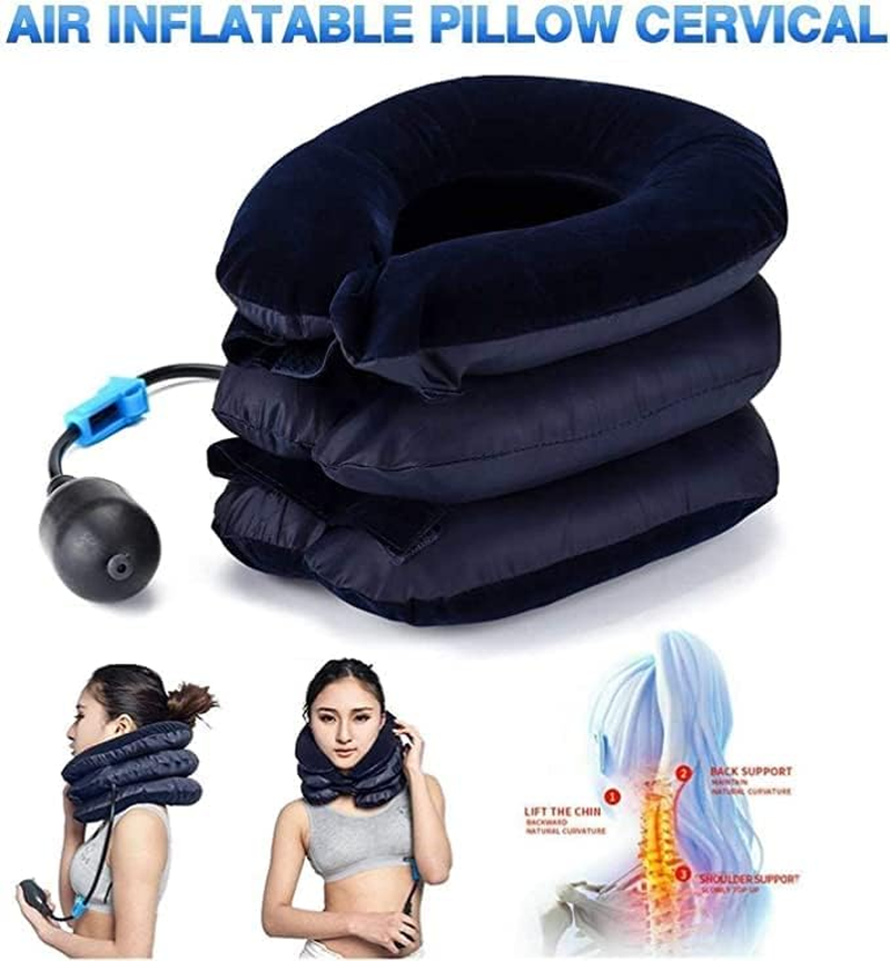 Air Inflatable Neck Pillow Head Cervical Traction Support Stretcher Pain Relief image number 5