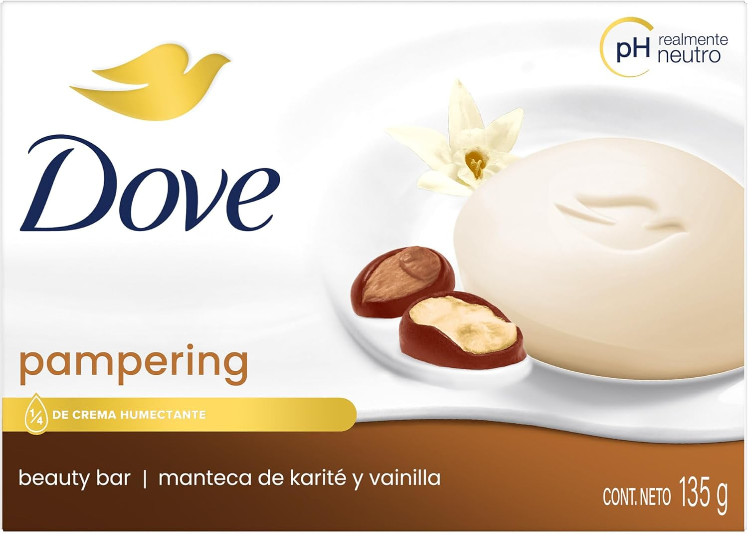 Dove Beauty Cream Bar, Shea Butter and Warm Vanilla Scent, Pampering Body Soap, 135G image number 4