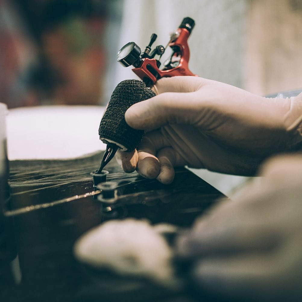 Videopup Tattoo Grip Cover Wrap,6Pcs Disposable Cohesive Tattoo Grip Cover Elastic Bandage Handle Grip Tube for Tattoo Machine Tattoo Grip Accessories(Black) image number 5