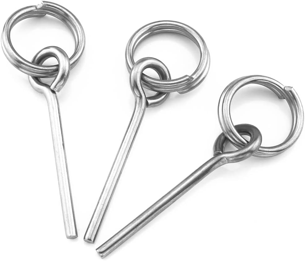 4Pcs Tent Pin & Ring Replacement Stainless Steel Tent Pole Connectors for Outdoor Camping Hiking Travel image number 2