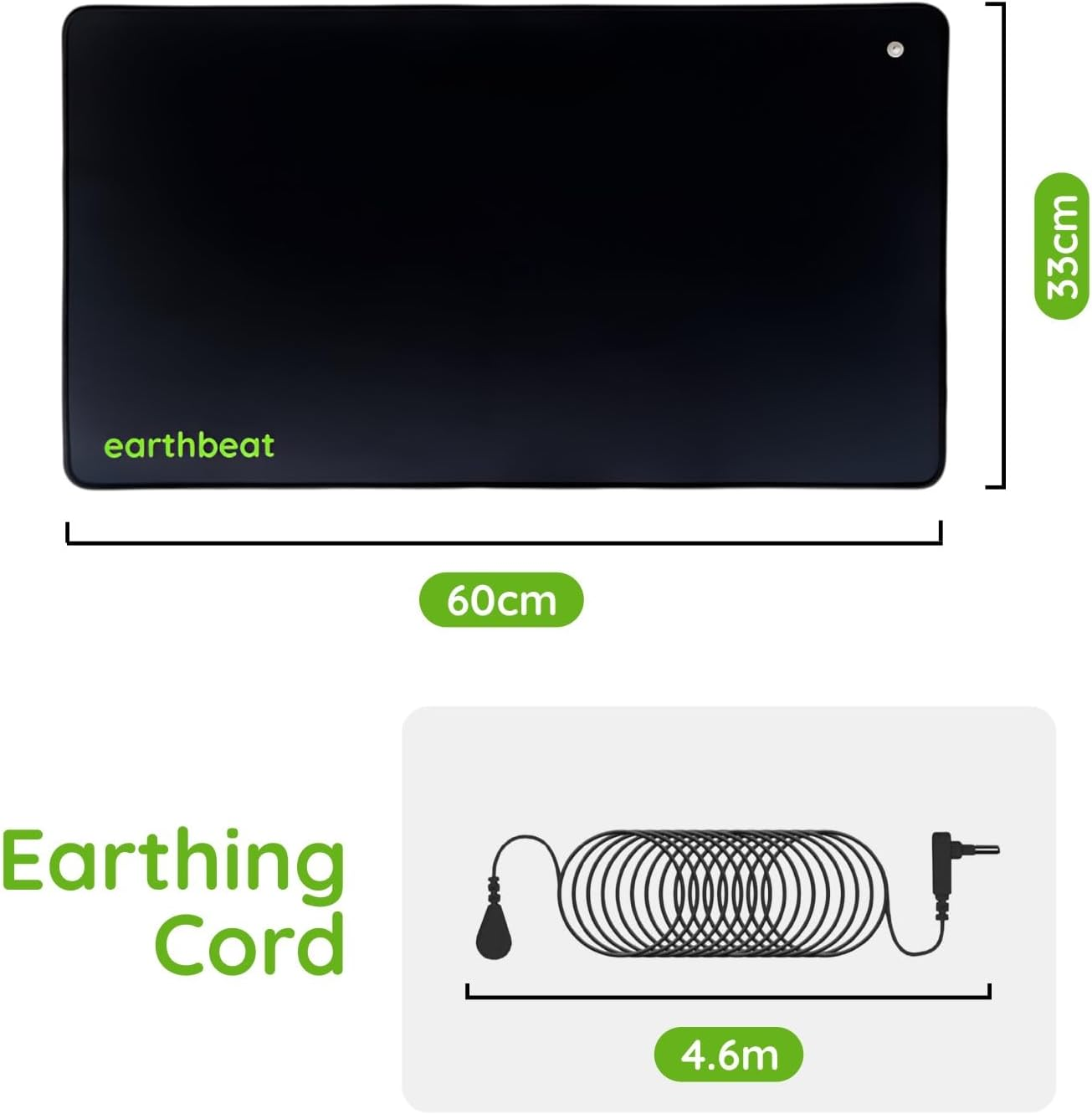 Earthbeat Classic Earthing Mat. Adapter Included. Free Grounding Tester Kit. Grounding Natural Therapy for Sleep Quality, Inflammation, Pain Relief and Wellness. (Black (Aus Adapter)) image number 6