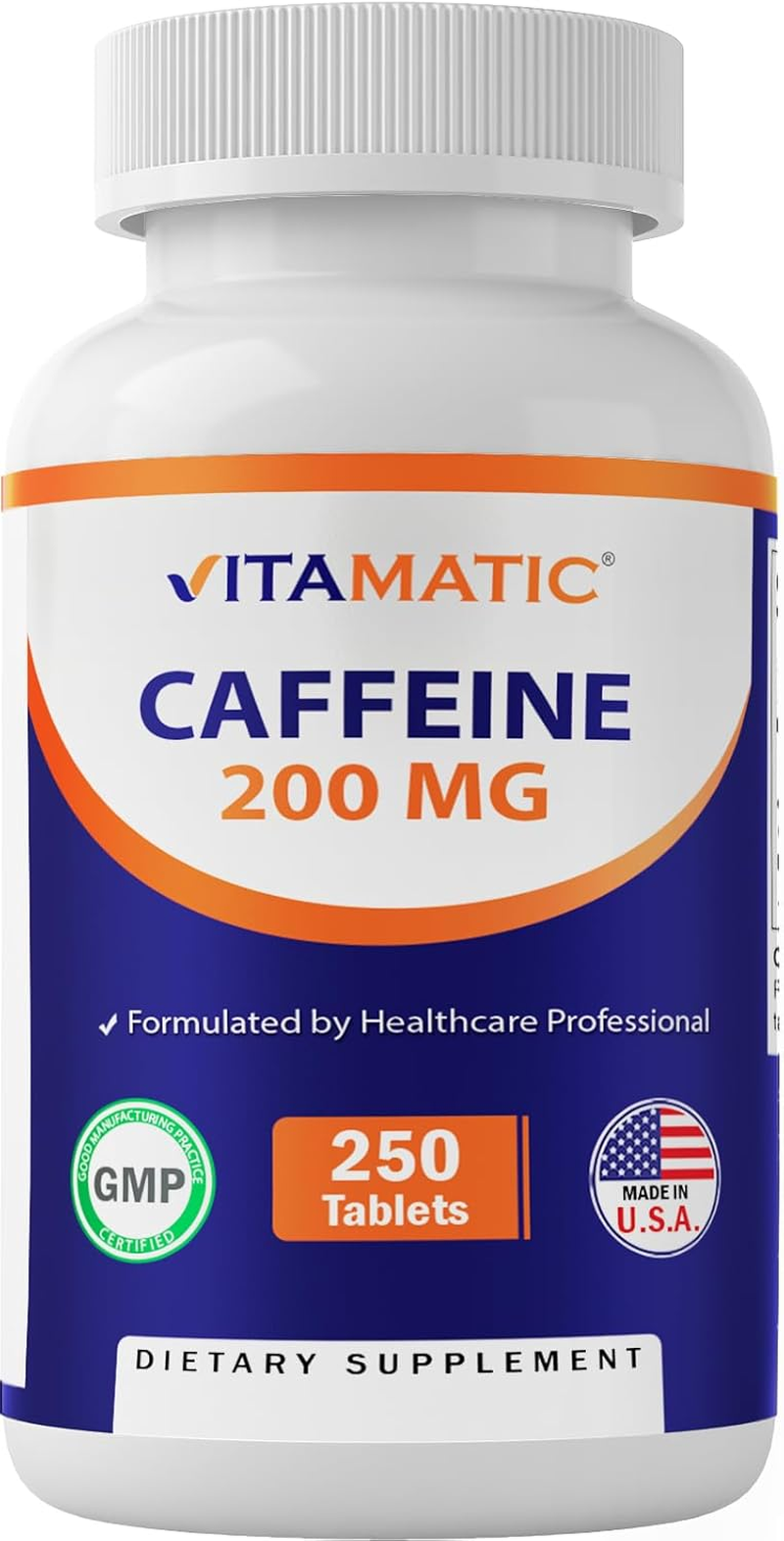 Vitamatic Caffeine Pills 200Mg per Serving, 250 Vegetarian Tablets image number 2