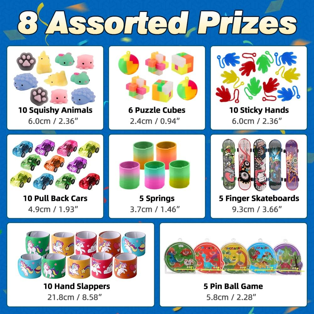 Amybenton 61 PCS Party Favors for Kids Treasure Prizes Box Toys, Party Bag Filler, Goodie Bags Stuffers for Classroom Rewards, Treasure Chest Toys, Carnival Prizes, Stocking Stuffers for Kids