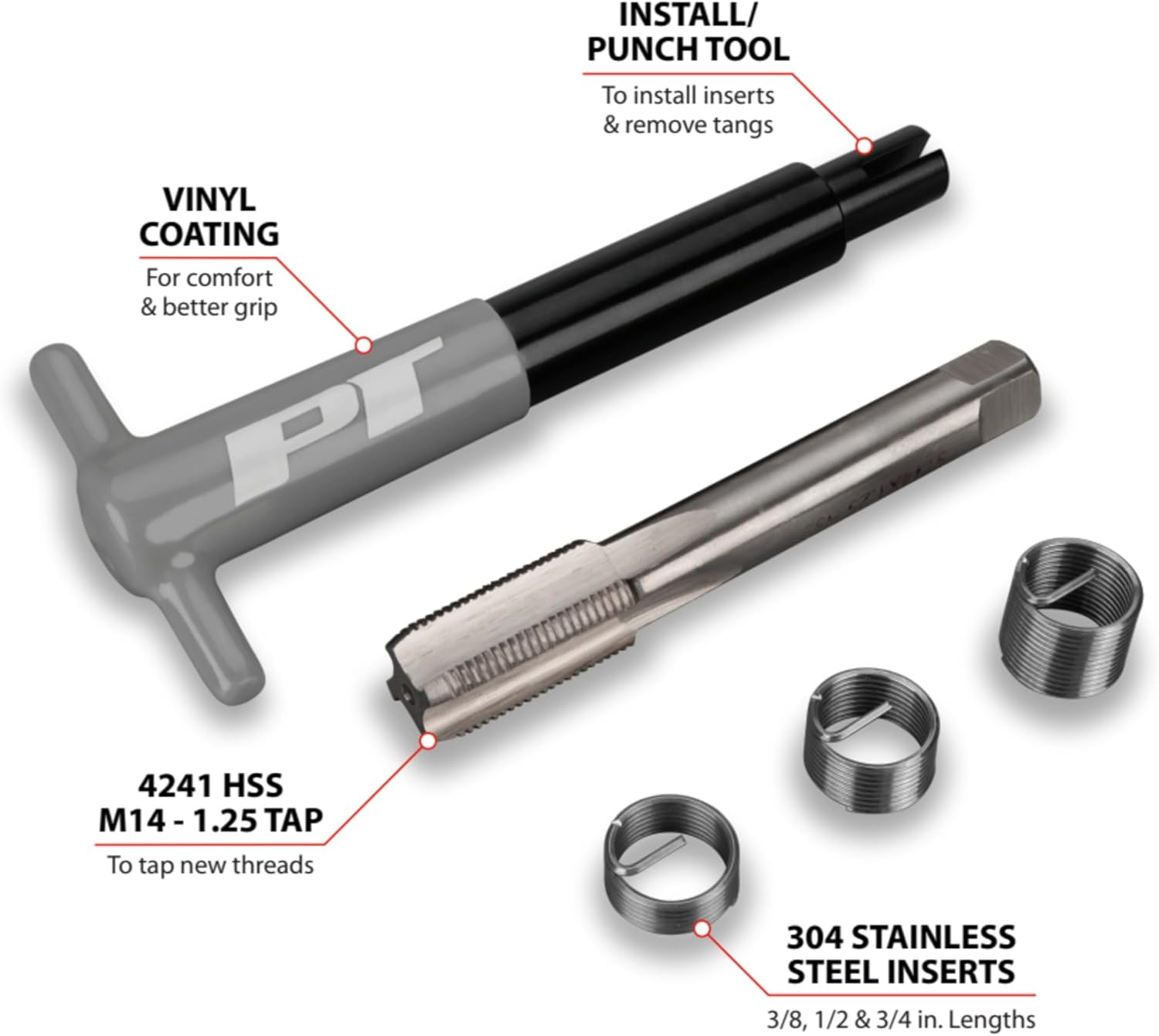Performance Tool W86904 Thread Repair Kit M14-1.25. Restore Threads to the Original Sizing image number 5
