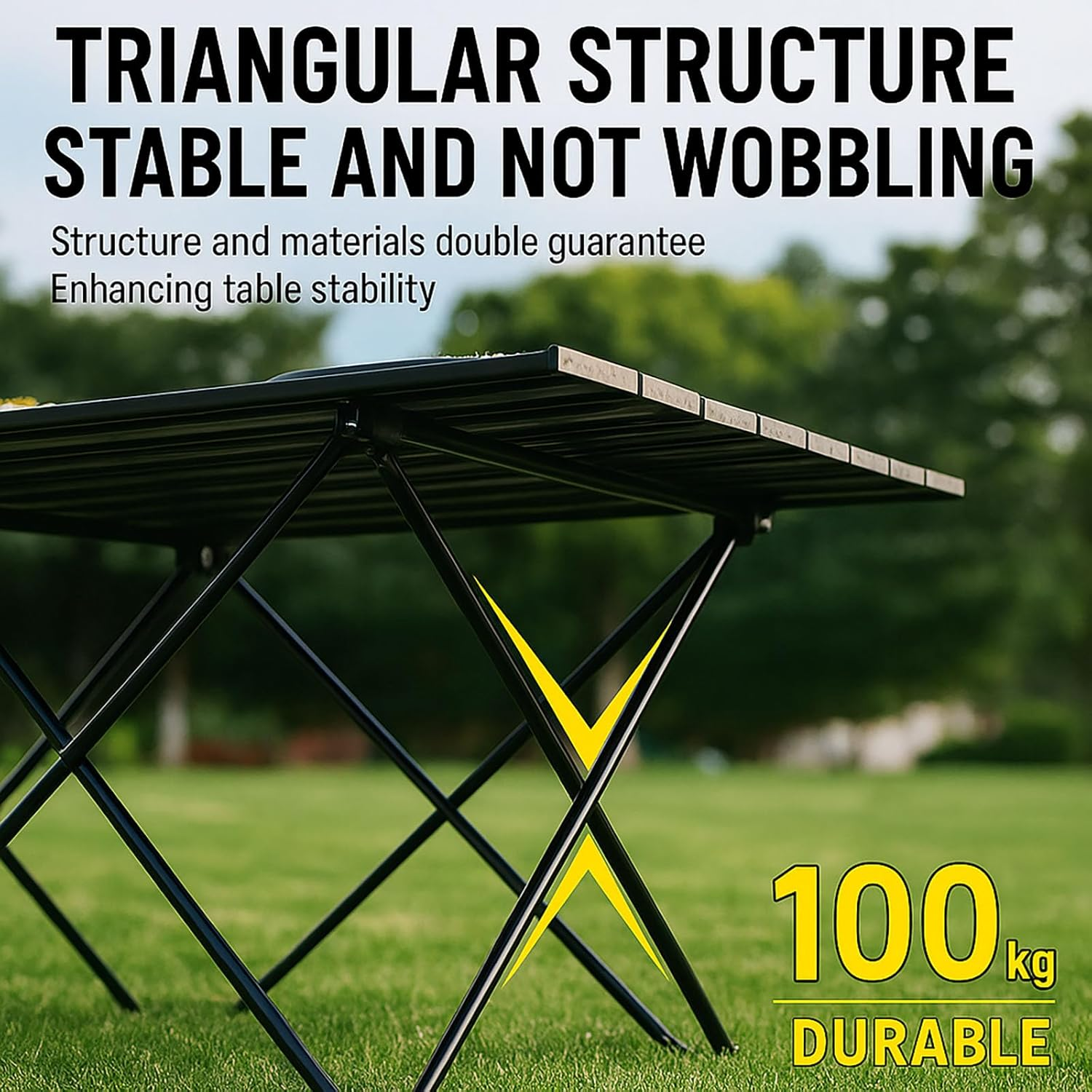 SYGELER Small Folding Camping Table, Portable Folding Beach Table with Carry Bag, Easy Carry Compact Design for Outdoor, Picnic, BBQ, Beach, Festival, Home Use - Black image number 4