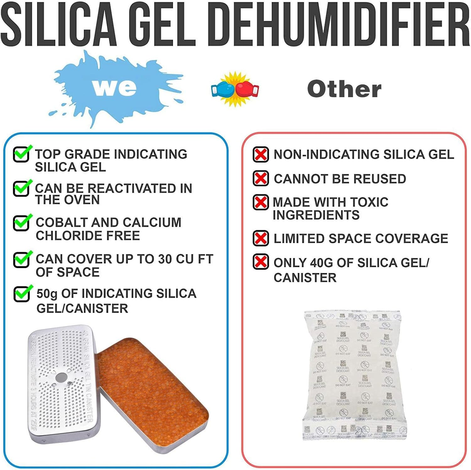 Silica Gel Desiccant | Desiccant for Car,Fast Reactivate Desiccant Bags Orange to Green Indicating for Air Dryer, Cabinet, Bag Qarido image number 1
