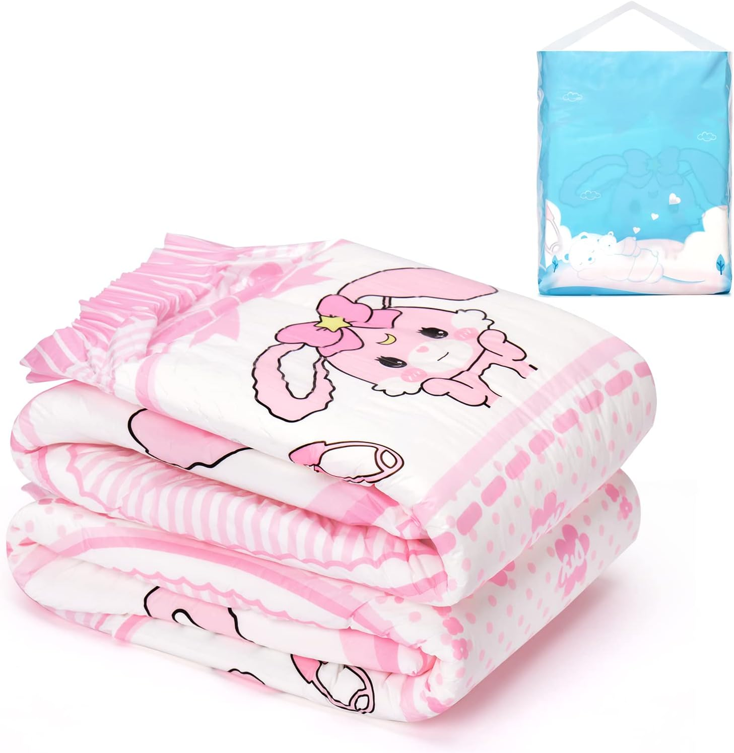Littleforbig Adult Printed Diaper 2 Pieces - Baby Usagi (XL) image number 4