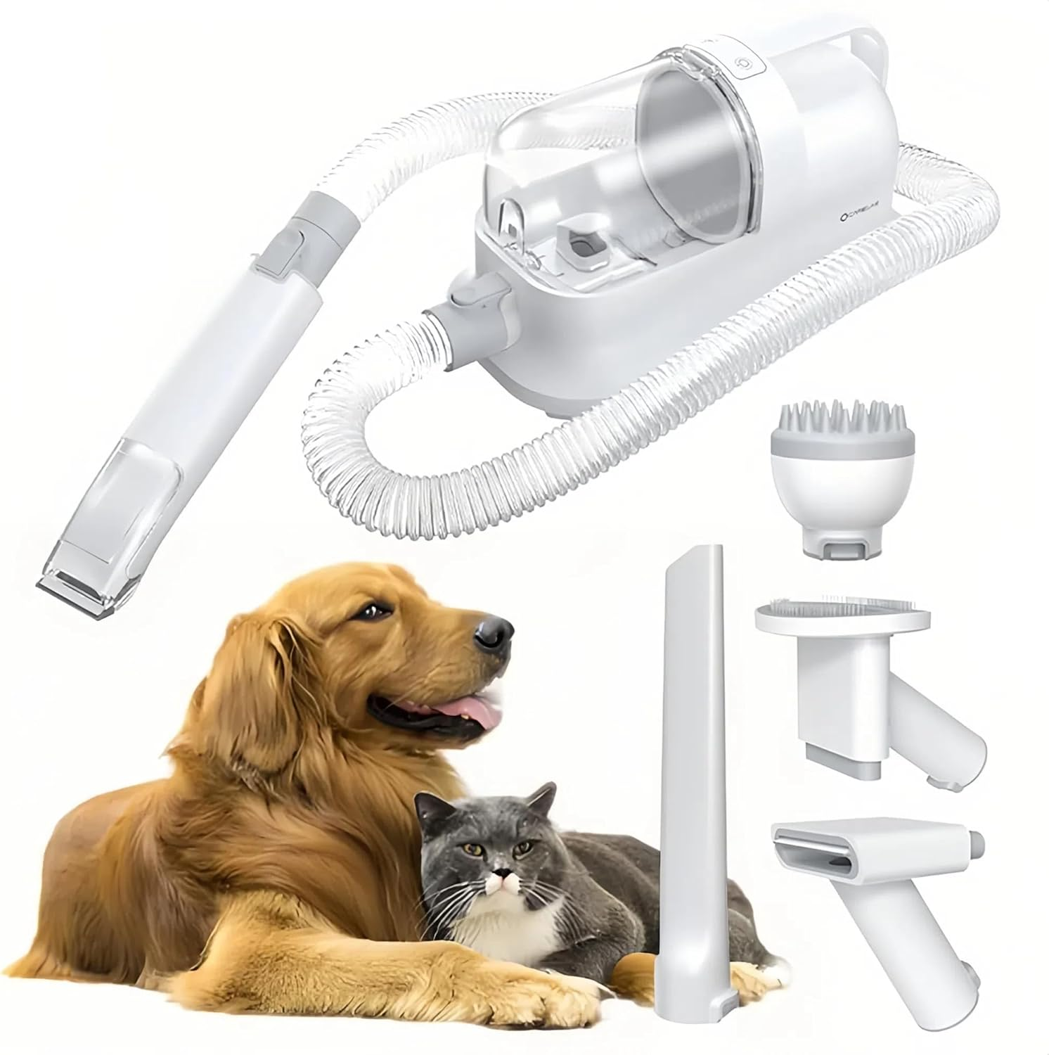 5-In-1 Pet Grooming Vacuum & Dog Grooming Clipper Kits &ndash; All-In-One Dog Hair Trimmer, Deshedder & Shedding Vacuum with 12000Pa Suction, 45Db Low Noise &ndash; Mess-Free Home Pet Grooming image number 5