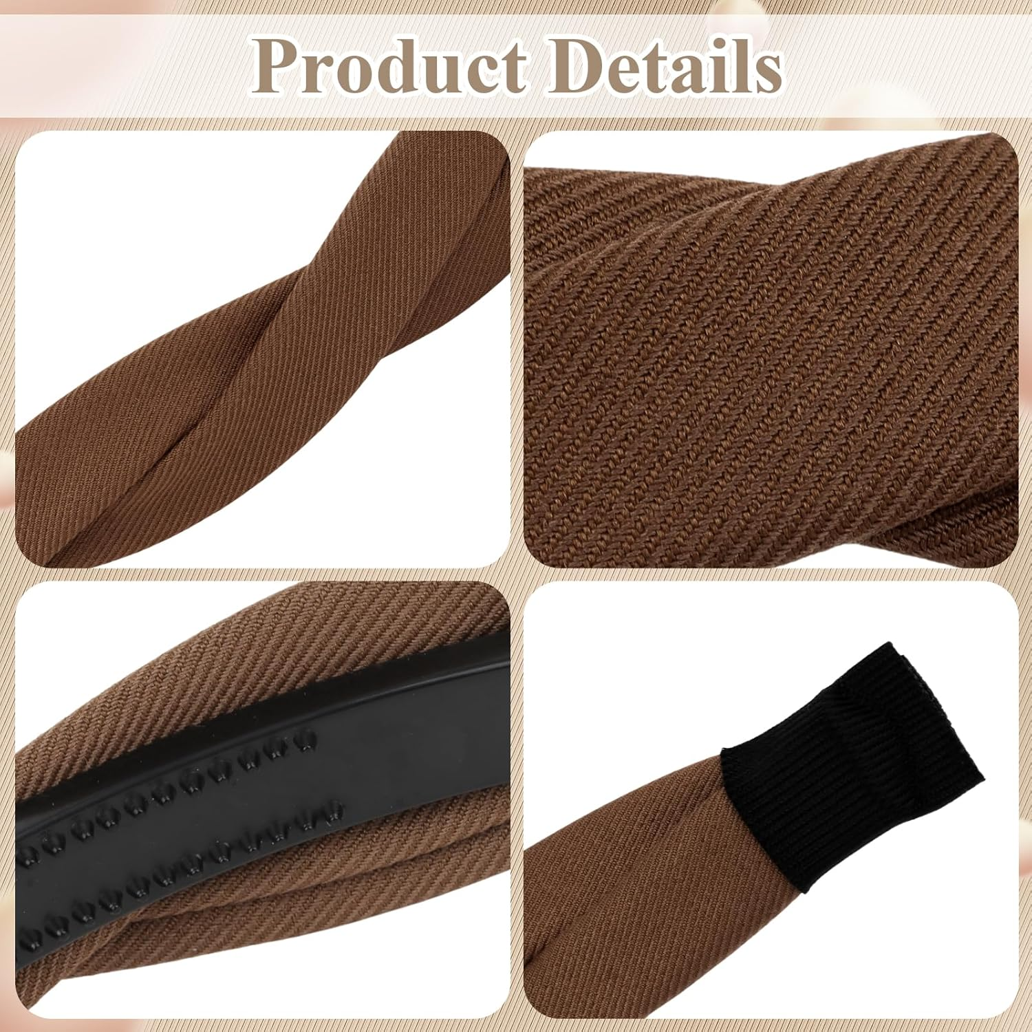 KIUEZIR Pack of 4 Criss-Cross Headbands - Earth Tone Mix with Non-Slip Comb and Ends, Twisted Hair Bands for Women, Fashion Accessories, Perfect for Everyday/Training/Styling, Thin/Thick Hair image number 3