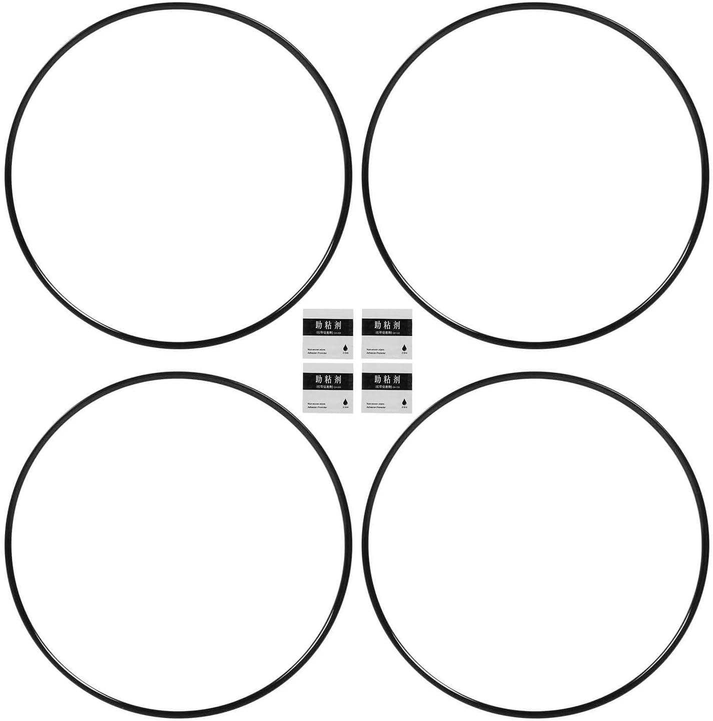 Jiawu 4Pcs Wheel Rim Protector, Car Wheel Rim Protectors Guard Strip for 19In Hub, Hub Protection Ring, Universal Automotive Tire Trim, Easy to Install (Black) - Black image number 3