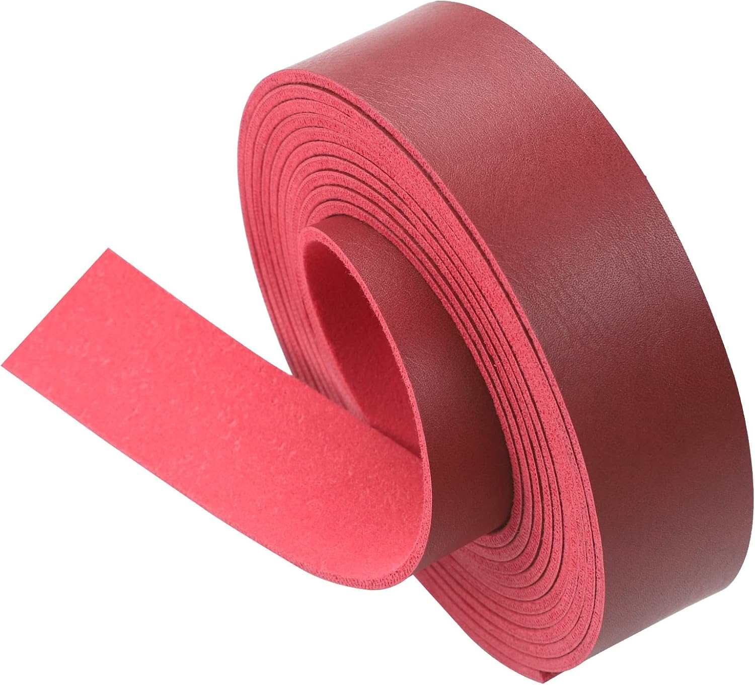 Picheng Faux Leather Strap: 1 Inch Wide 100 Inches Long Leather Strips Soft Leather for DIY Craft Projects Leather Belt Strap Pet Collars Traction Ropes Tooling (Apricot)