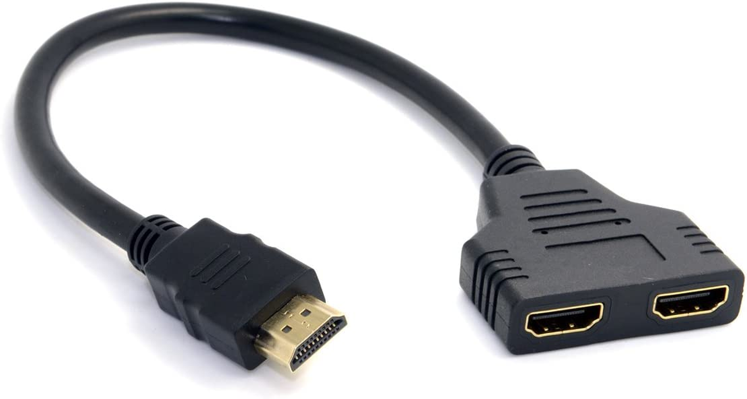 Cablecc HDMI Male to 2 HDMI Female 1 in 2 Out Splitter Cable Adapter Converter image number 3