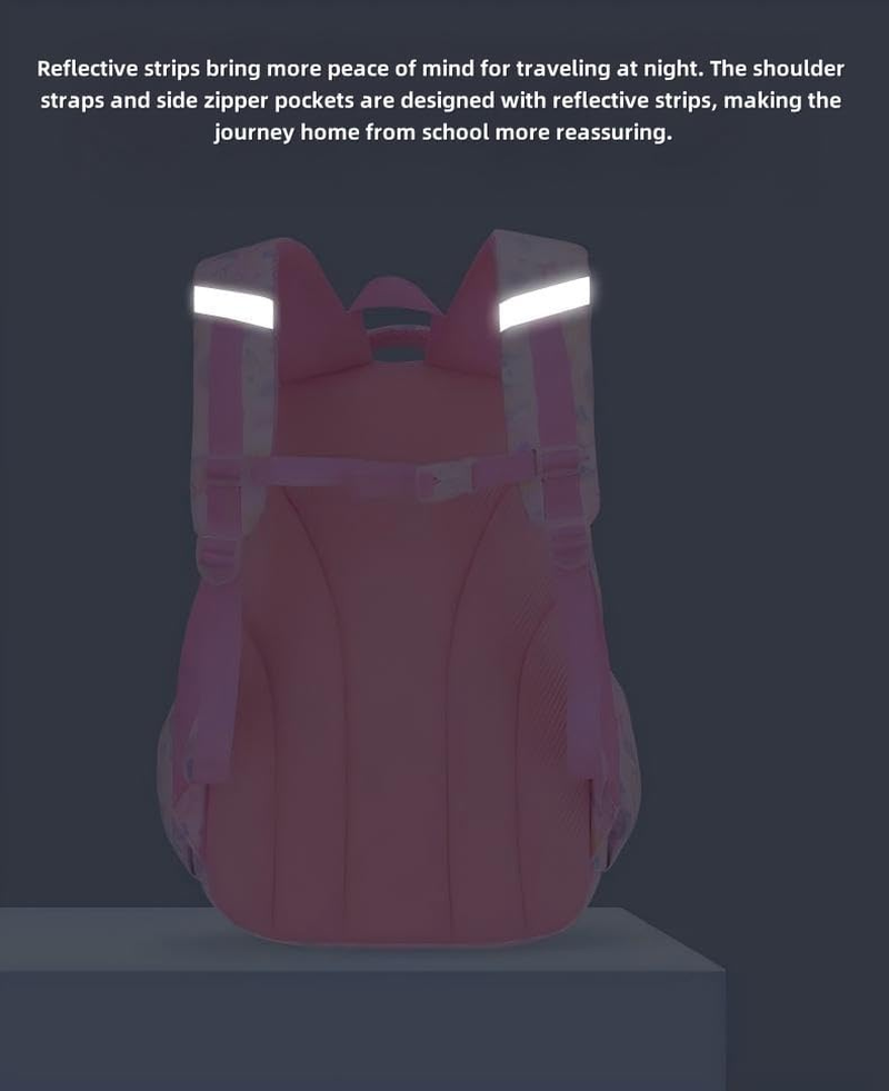 Cute School Backpack for Kids Girls Kawaii Bunnylightweight Waterproof Cute School Bookbag Elementary Schoolbag Ages 6-12,Refrigerator Style Door Opening image number 4