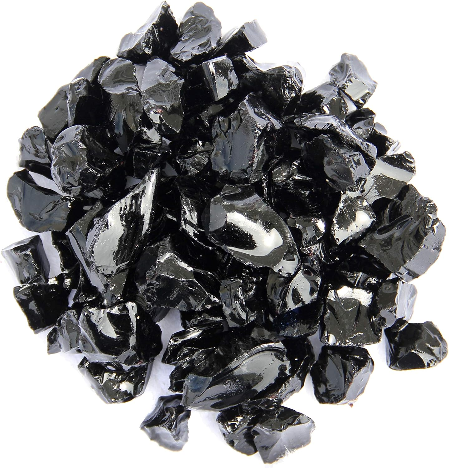 Hiland RGLASS-BLK Pit Fire Glass I N Black, Extreme Tempature Rating, Good for Propane or Natural Gas, 10 Pounds, 10 Lb