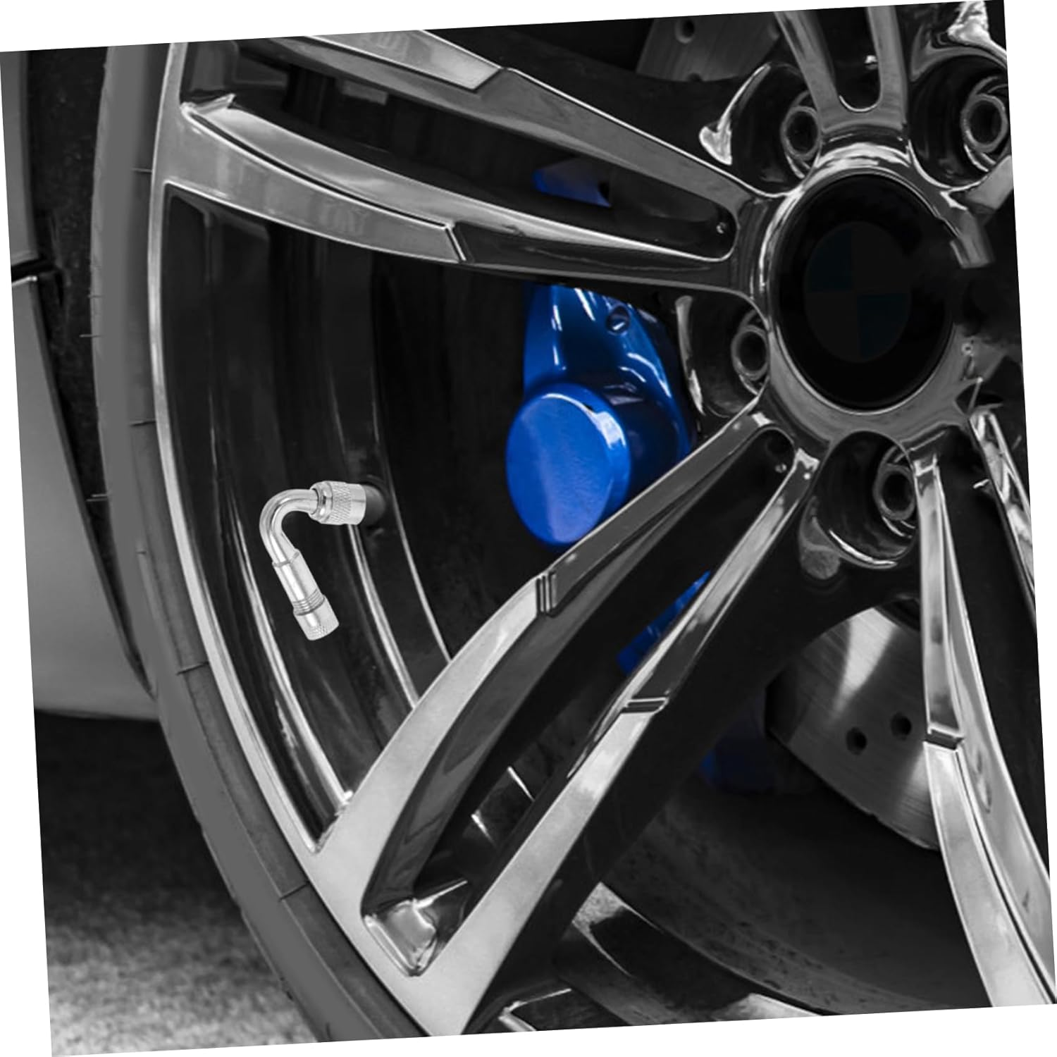 MOBUTOFU 4Pcs Valve Extension Rod Angled Metal Tire Valve Extensions for Car Motorcycle Tires Wheels image number 5