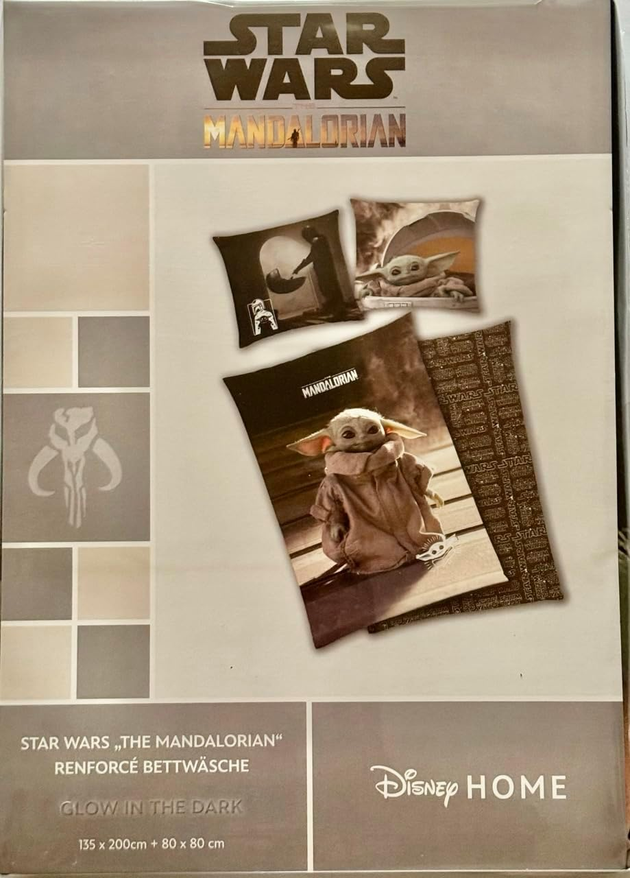 Tex Idea Star Wars Mandalorian the Child Bed Linen Smooth Glow in the Dark - Glows in the Dark - All-In-One Outlet 24 - (135 X 200 Cm) image number 2