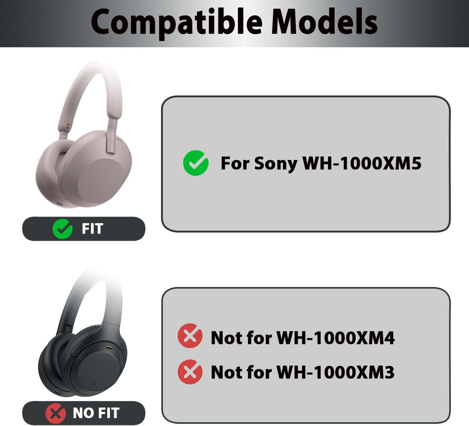 Adhiper 3Sets Silicone Sweat Case Cover for Sony WH-1000XM5 Headphones, XM5 Covers Accessories Silicone Ear Pads Covers & Headband Cover & Ear Cups Protector, Washable & Sweatproof - Smoky Pink - Off White image number 5