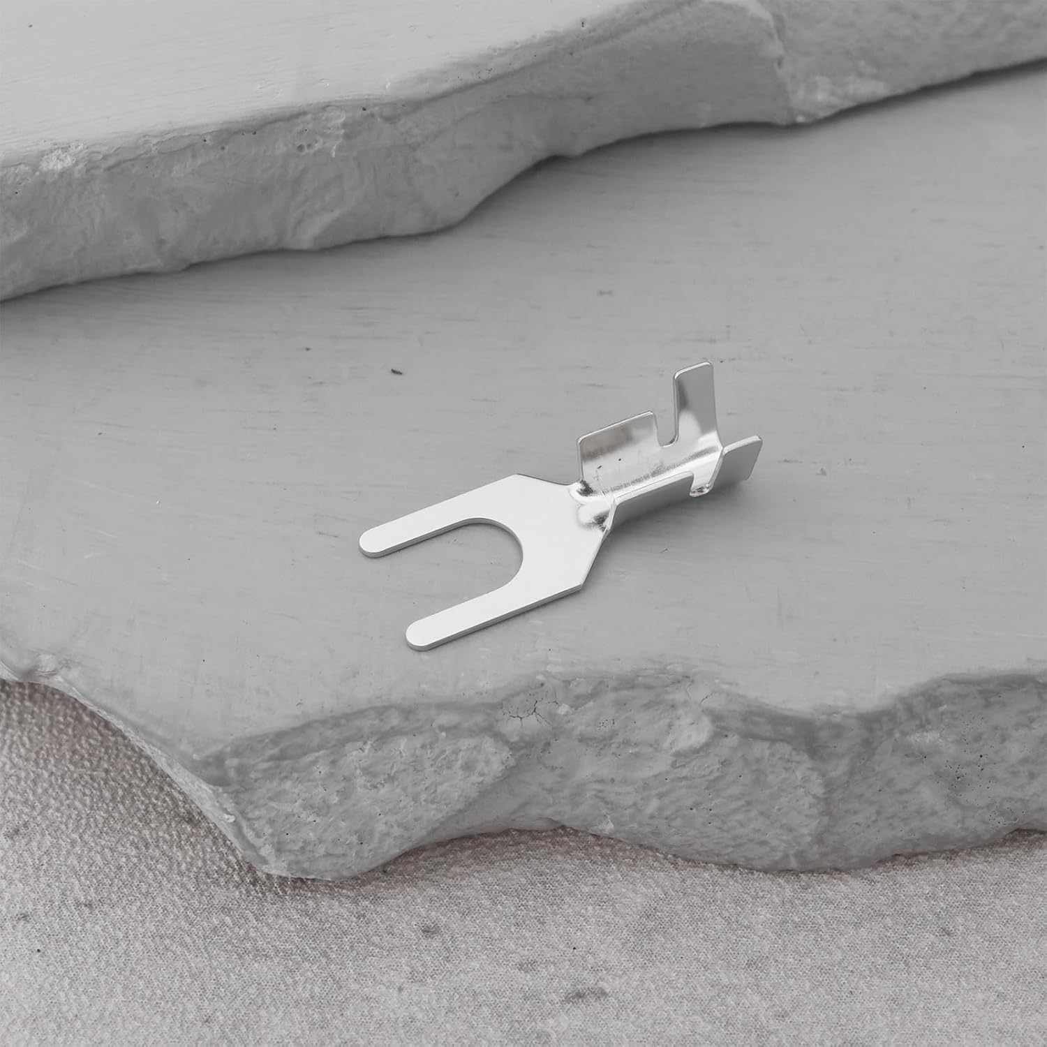 100Pcs Non-Insulated Fork Terminal M4 Tinned Copper Spade Crimp Terminals for Automotive Motorcycle, 0.5-1.5Mm&sup2; image number 1