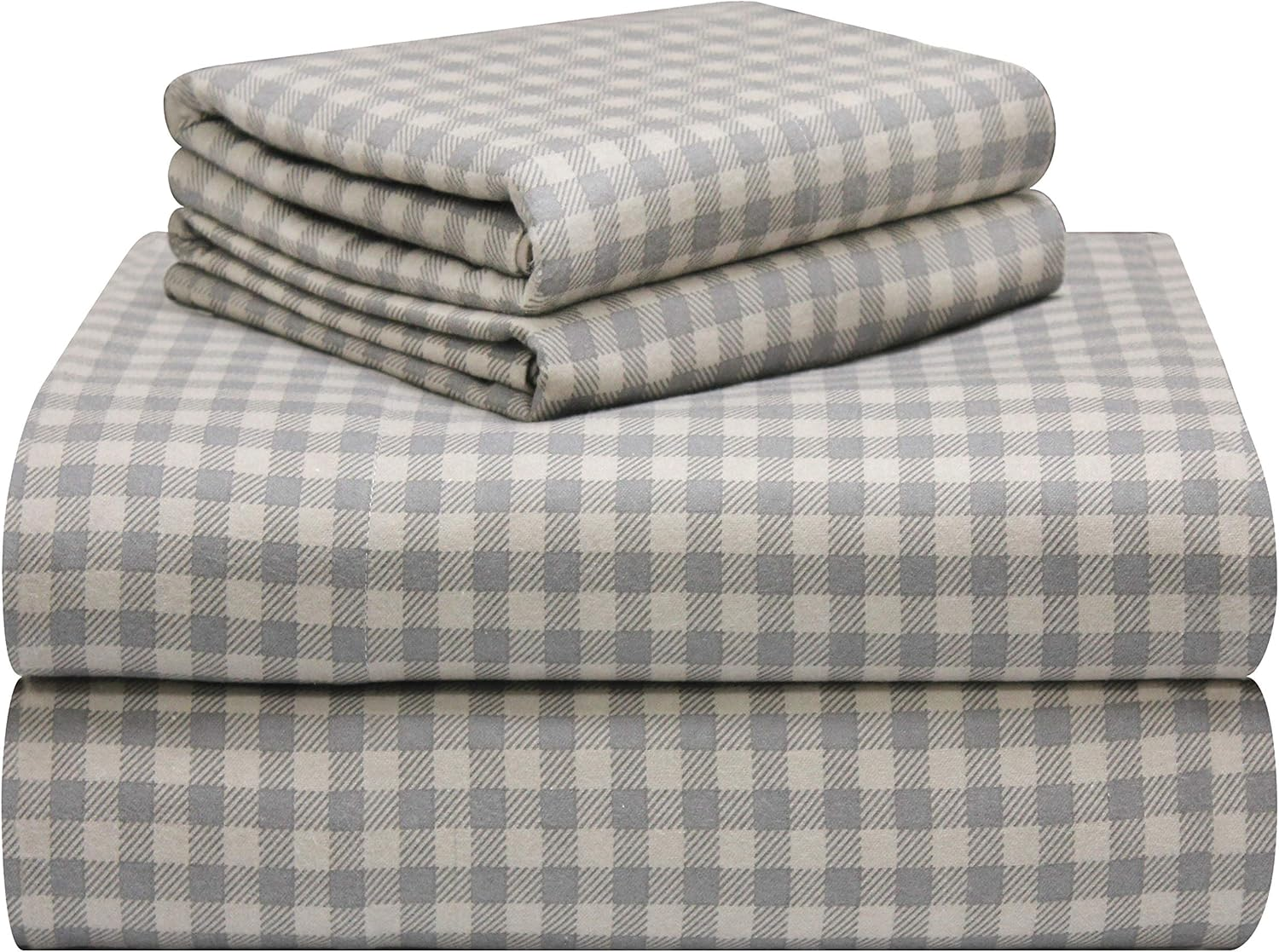 Pointehaven 180 GSM Luxury 100% Soft Cotton Printed Flannel Sheet Set, California King, Derby - Warm & Cozy - Pre-Shrunk -Deep Pockets - Elastic All Around-Comfy Double Brushed -