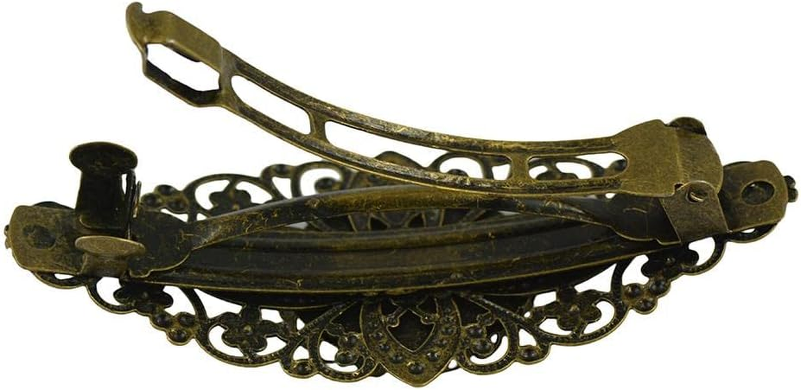 Eigell Vintage Flower French Barrette Blank Pair Setting image number 1