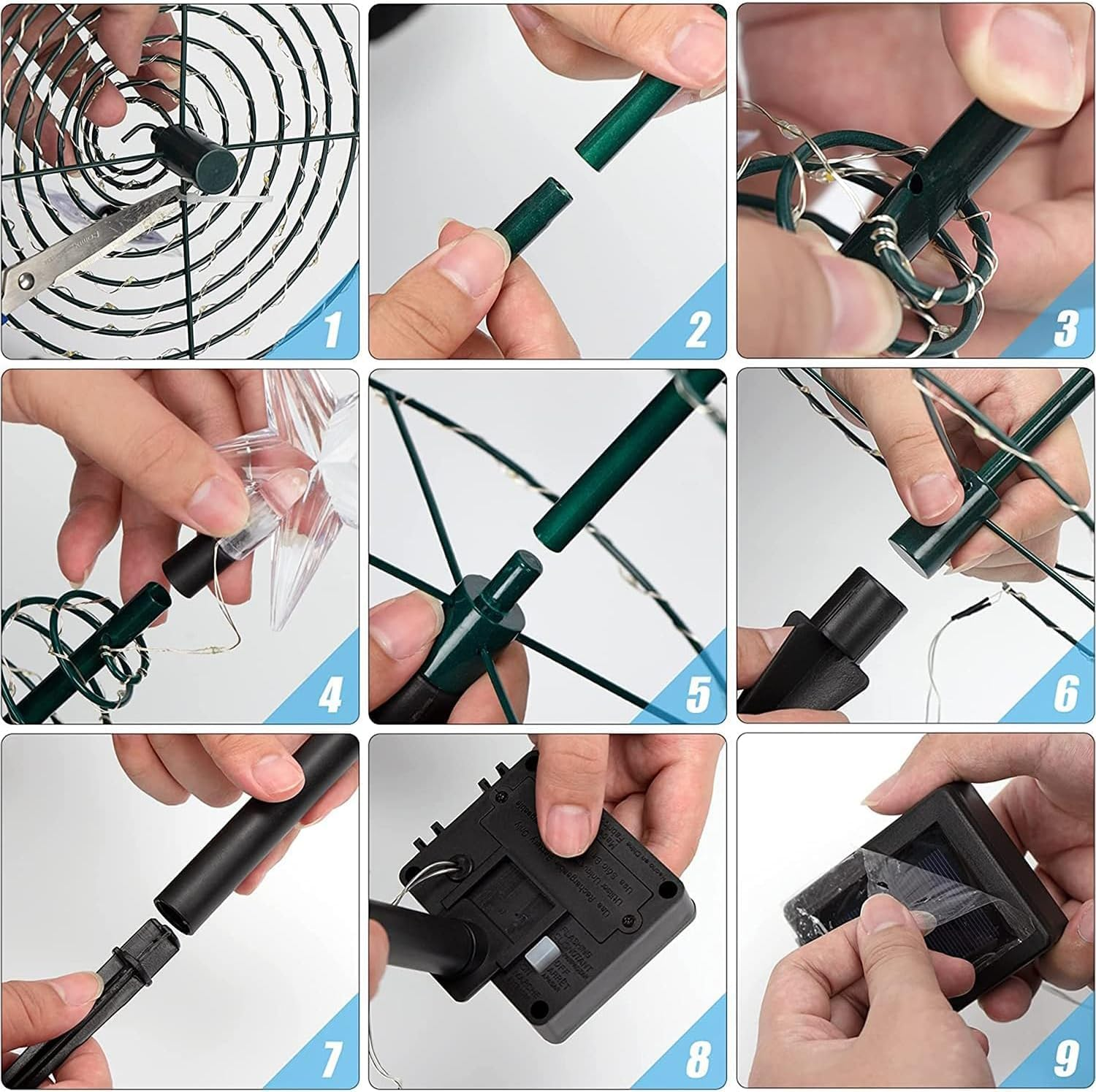 YUTONG 2 Pack Solar Spiral Christmas Trees Lights, 8 Mode Outdoor Light up Xmas Pathway Markers with Stake, Auto On/Off & Waterproof Lights for Patio Yard Walkway Driveway Decor (Warm Light) image number 1