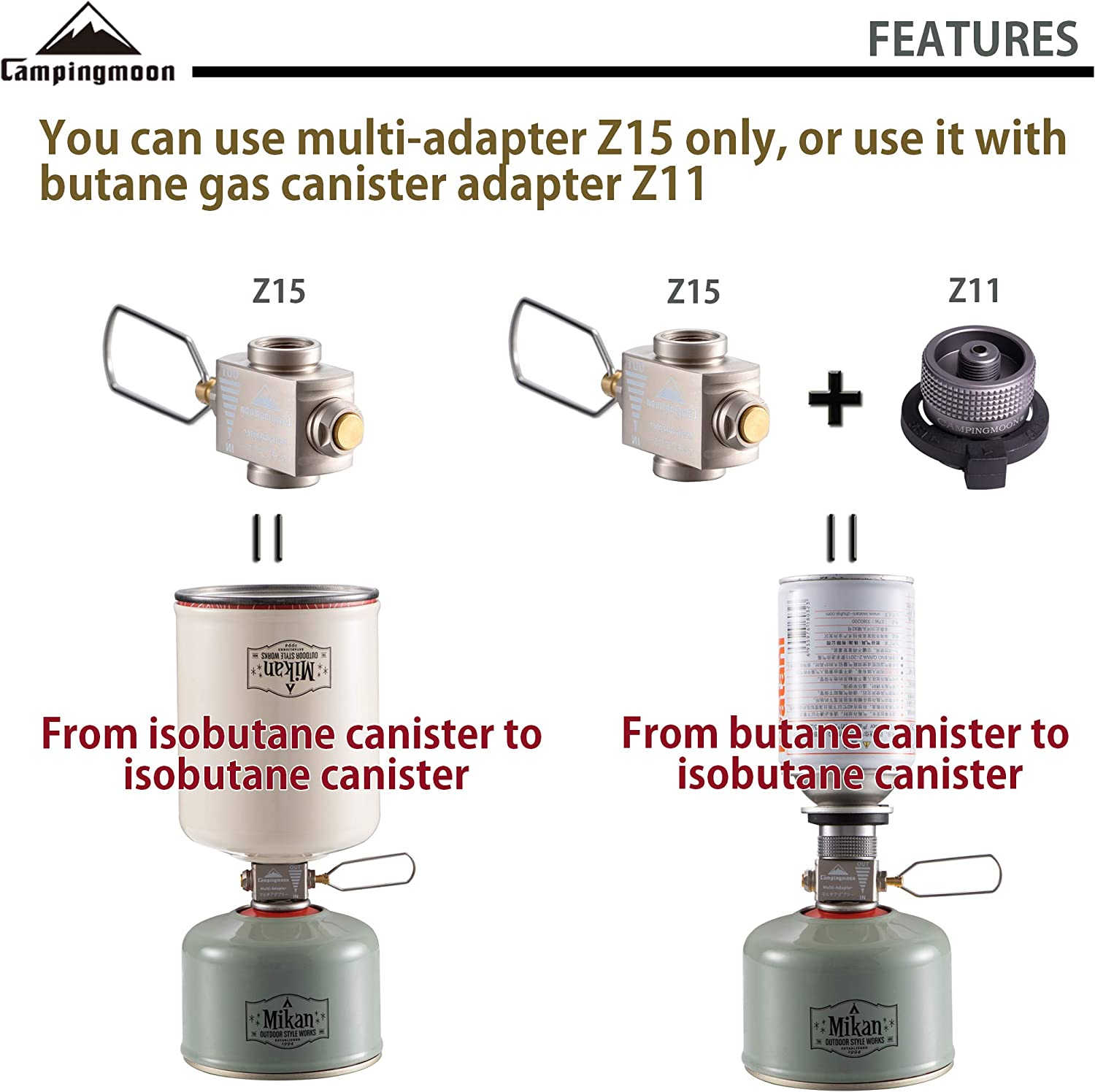 Camping Moon CAMPINGMOON Outdoor Gas Refill Adapter EN417 Lindal Valve(Vent Valve Equipped Type) image number 2