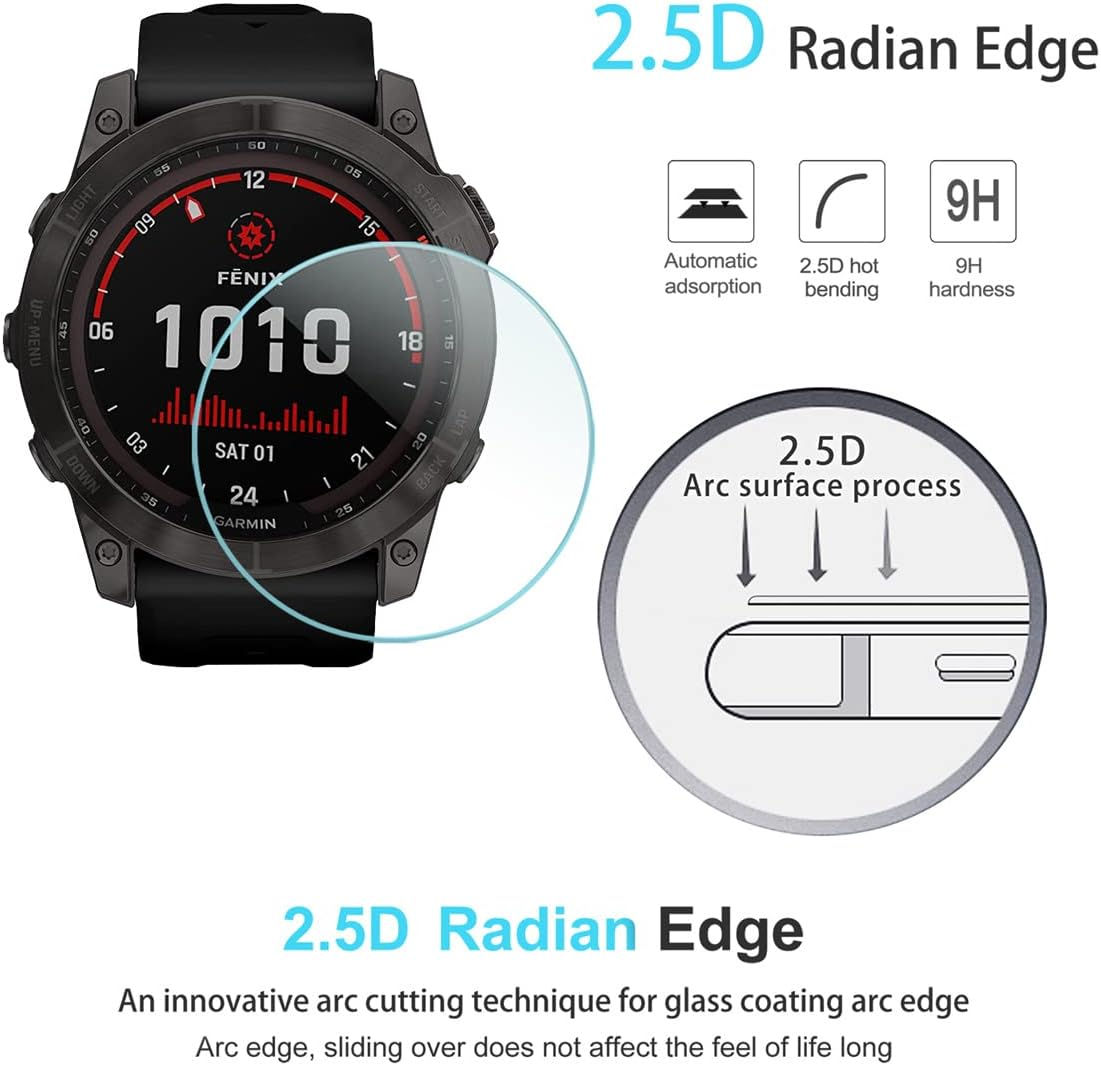 Suoman 4-Pack Screen Protector for Garmin Fenix 8 51Mm/ for Garmin Fenix 7X 51Mm, Ultra-Thin Tempered Glass for Garmin Fenix 8 51Mm/Amoled/Fenix 7X /7X Solar/Sapphire Solar Screen Protector image number 4