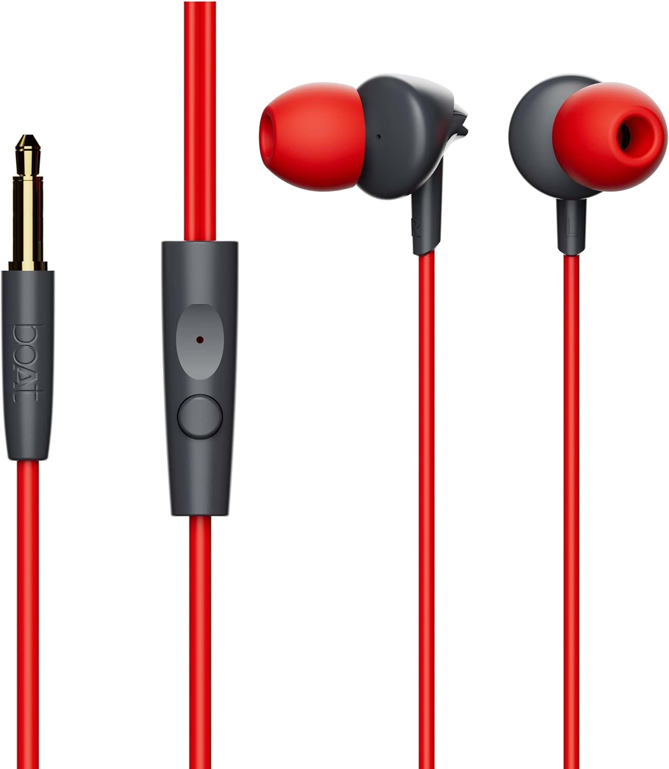 Boat Bassheads 100 In-Ear Headphones with Mic (Red) image number 4